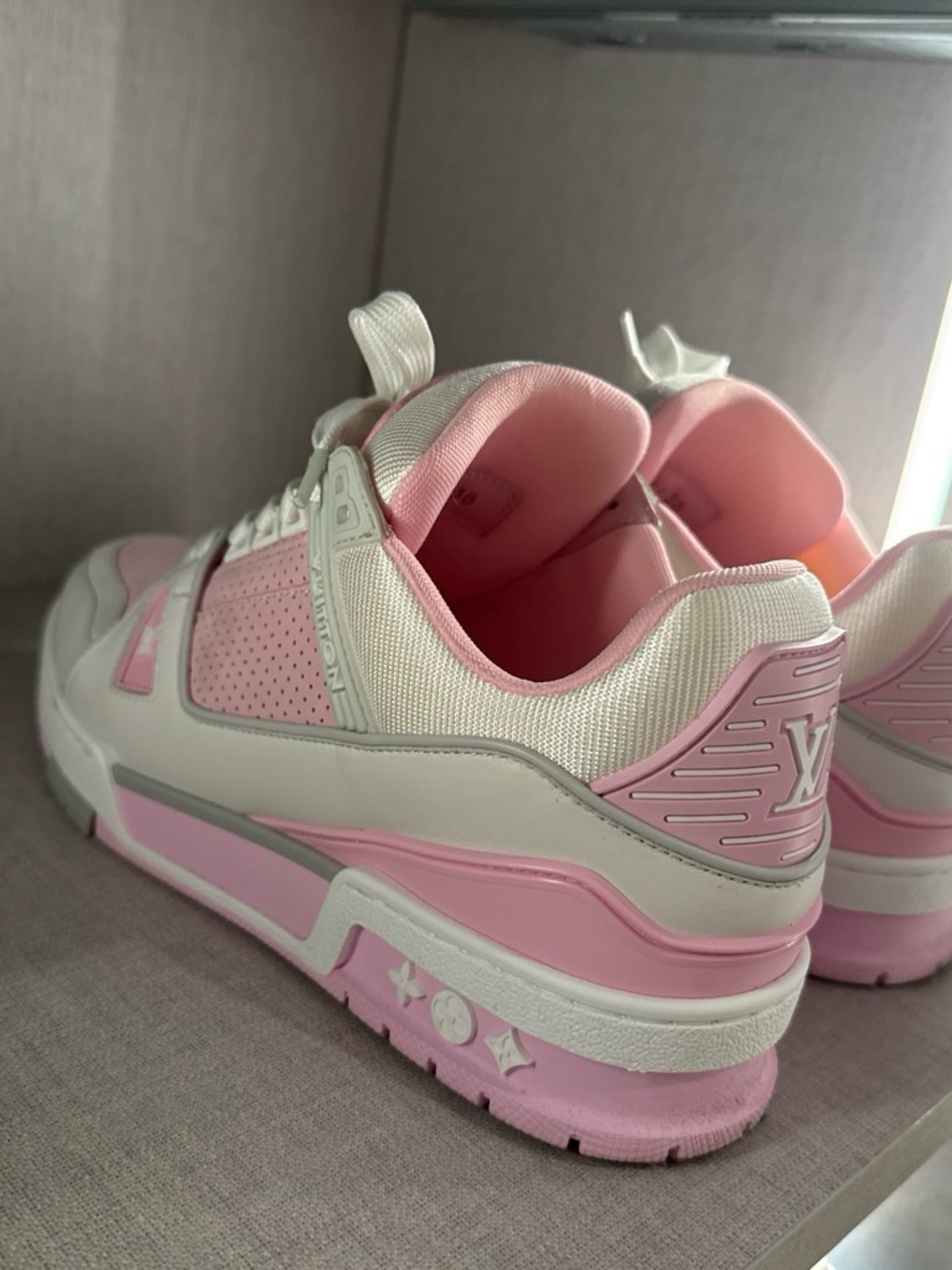 Louis Vuitton Pink and Cream Women's Sneakers